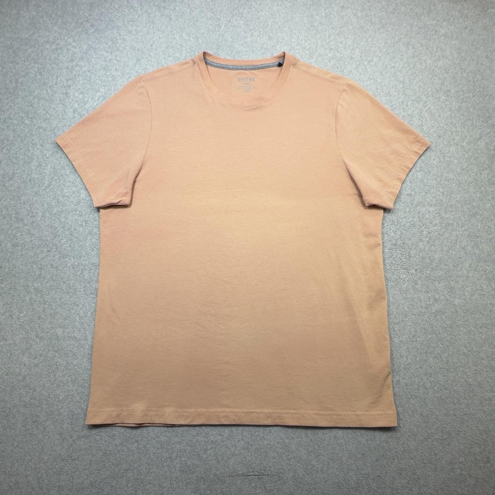 Rhone Element Tee Shirt Men XL Peach Washed Organic Pima Cotton Stretch Crewneck